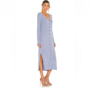 Line & Dot Simone Button Down Sweater Dress in Light Blue